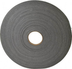 Made in USA - 3/16" Thick x 1/2" Wide x 100' Long Gray Open Cell Polyurethane Foam Rubber Roll - Stock Length, Adhesive Back, 1.8 to 2.2 Lb/Cu Ft Density, -20°F to 160°F - USA Tool & Supply