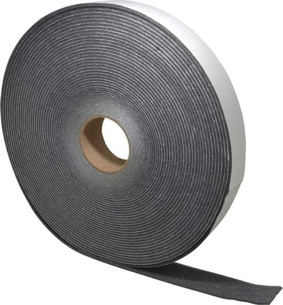 Made in USA - 3/16" Thick x 2" Wide x 100' Long Gray Open Cell Polyurethane Foam Rubber Roll - Stock Length, Adhesive Back, 1.8 to 2.2 Lb/Cu Ft Density, -20°F to 160°F - USA Tool & Supply