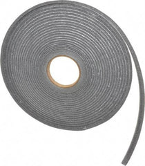 Made in USA - 1/4" Thick x 1/2" Wide x 50' Long Gray Open Cell Polyurethane Foam Rubber Roll - Stock Length, Adhesive Back, 1.8 to 2.2 Lb/Cu Ft Density, -20°F to 160°F - USA Tool & Supply