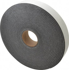 Made in USA - 1/4" Thick x 2" Wide x 50' Long Gray Open Cell Polyurethane Foam Rubber Roll - Stock Length, Adhesive Back, 1.8 to 2.2 Lb/Cu Ft Density, -20°F to 160°F - USA Tool & Supply