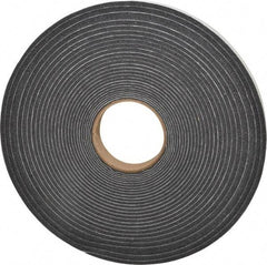 Made in USA - 3/8" Thick x 1" Wide x 50' Long Gray Open Cell Polyurethane Foam Rubber Roll - Stock Length, Adhesive Back, 1.8 to 2.2 Lb/Cu Ft Density, -20°F to 160°F - USA Tool & Supply