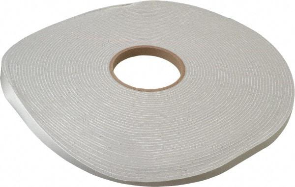 Made in USA - 1/8" Thick x 1/2" Wide x 75' Long Gray Closed Cell PVC Foam Rubber Roll - Stock Length, Adhesive Back, 8 Lb/Cu Ft Density, -20°F to 130°F - USA Tool & Supply
