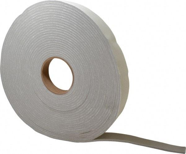 Made in USA - 3/16" Thick x 1" Wide x 30' Long Gray Closed Cell PVC Foam Rubber Roll - Stock Length, Adhesive Back, 8 Lb/Cu Ft Density, -20°F to 130°F - USA Tool & Supply