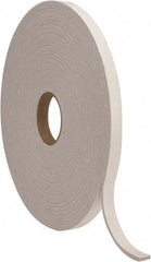 Made in USA - 1/4" Thick x 3/4" Wide x 50' Long Gray Closed Cell PVC Foam Rubber Roll - Stock Length, Adhesive Back, 8 Lb/Cu Ft Density, -20°F to 130°F - USA Tool & Supply