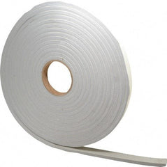 Made in USA - 3/8" Thick x 3/4" Wide x 30' Long Gray Closed Cell PVC Foam Rubber Roll - Stock Length, Adhesive Back, 8 Lb/Cu Ft Density, -20°F to 130°F - USA Tool & Supply
