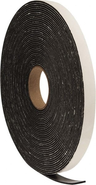 Made in USA - 75' x 3/4" x 1/8" Black PVC Foam Roll - USA Tool & Supply