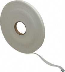 Made in USA - 1/8" Thick x 3/4" Wide x 75' Long White Closed Cell Polyethylene Foam Rubber Roll - Stock Length, Adhesive Back, 2 Lb/Cu Ft Density, -20°F to 170°F - USA Tool & Supply