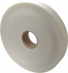 Made in USA - 1/8" Thick x 2" Wide x 75' Long White Closed Cell Polyethylene Foam Rubber Roll - Stock Length, Adhesive Back, 2 Lb/Cu Ft Density, -20°F to 170°F - USA Tool & Supply