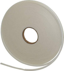 Made in USA - 3/16" Thick x 1/2" Wide x 50' Long White Closed Cell Polyethylene Foam Rubber Roll - Stock Length, Adhesive Back, 2 Lb/Cu Ft Density, -20°F to 170°F - USA Tool & Supply
