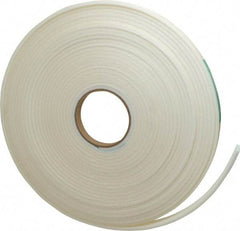 Made in USA - 3/16" Thick x 5/8" Wide x 50' Long White Closed Cell Polyethylene Foam Rubber Roll - Stock Length, Adhesive Back, 2 Lb/Cu Ft Density, -20°F to 170°F - USA Tool & Supply