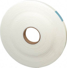 Made in USA - 3/16" Thick x 1" Wide x 50' Long White Closed Cell Polyethylene Foam Rubber Roll - Stock Length, Adhesive Back, 2 Lb/Cu Ft Density, -20°F to 170°F - USA Tool & Supply