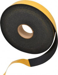 Made in USA - 5/32" Thick x 2" Wide x 50' Long Black Open Cell Natural Foam Rubber Roll - Stock Length, Adhesive Back, 24 to 30 Lb/Cu Ft Density, -20°F to 160°F - USA Tool & Supply