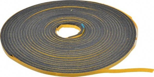 Made in USA - 50' x 3/8" x 1/4" Black Natural Foam Roll - USA Tool & Supply