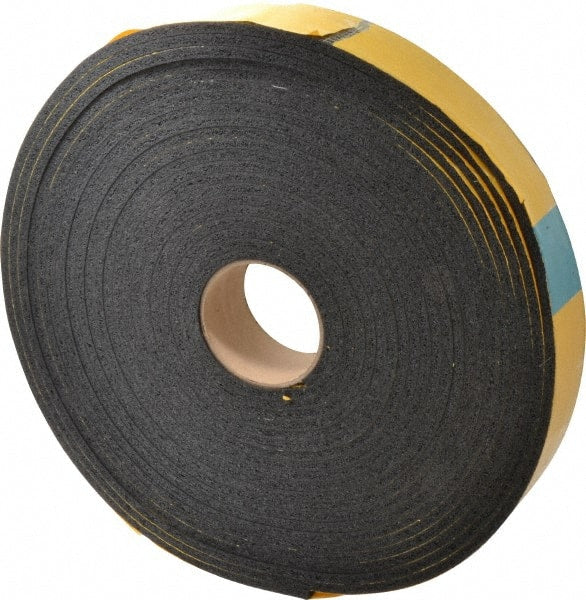 Made in USA - 50' x 2" x 1/4" Black Natural Foam Roll - USA Tool & Supply