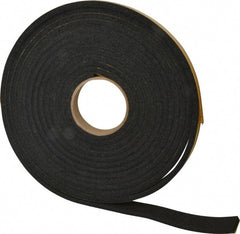 Made in USA - 25' x 1" x 5/16" Black Natural Foam Roll - USA Tool & Supply