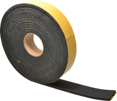Made in USA - 25' x 2" x 5/16" Black Natural Foam Roll - USA Tool & Supply