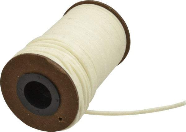 Made in USA - 1/8" x 85' Spool Length, PTFE/Synthetic Fiber Compression Packing - 1,500 Max psi, -80 to 450° F, White - USA Tool & Supply