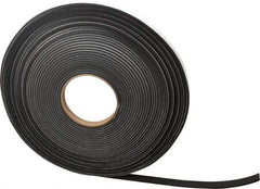 Made in USA - 1/8" Thick x 1/2" Wide x 50' Long Black Closed Cell Neoprene-Blend Spring Rubber Roll - Stock Length, Adhesive Back, 8 to 11 Lb/Cu Ft Density, -40°F to 158°F - USA Tool & Supply