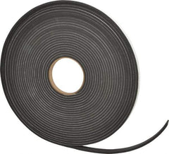 Made in USA - 3/16" Thick x 1/2" Wide x 50' Long Black Closed Cell Neoprene-Blend Spring Rubber Roll - Stock Length, Adhesive Back, 8 to 11 Lb/Cu Ft Density, -40°F to 158°F - USA Tool & Supply