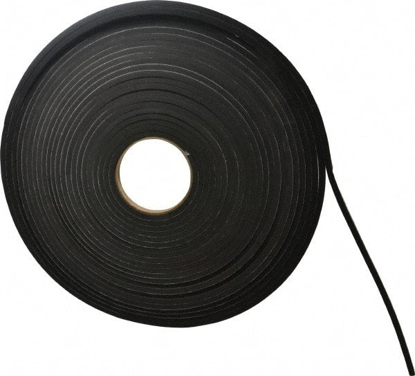 Made in USA - 50' x 1/2" x 1/4" Black Neoprene-Blend Spring Roll - USA Tool & Supply