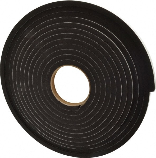 Made in USA - 25' x 1/2" x 3/8" Black Neoprene-Blend Spring Roll - USA Tool & Supply
