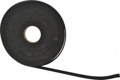 Made in USA - 3/16" Thick x 3/4" Wide x 50' Long Black Closed Cell Neoprene-Blend Spring Rubber Roll - Stock Length, Adhesive Back, 8 to 11 Lb/Cu Ft Density, -40°F to 158°F - USA Tool & Supply