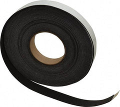 Made in USA - 1/16" Thick x 1" Wide x 50' Long Black Closed Cell Neoprene-Blend Spring Rubber Roll - Stock Length, Adhesive Back, 8 to 11 Lb/Cu Ft Density, -40°F to 158°F - USA Tool & Supply