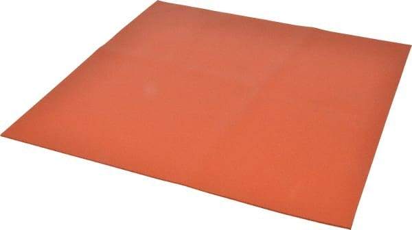 Made in USA - 12" Long, 12" Wide, Silicone Foam Rubber Foam Sheet - Orange-Red, -103 to 450°F, Plain Backing, Stock Length - USA Tool & Supply