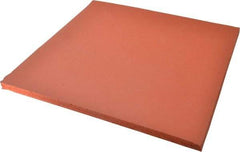 Made in USA - 12" Long, 12" Wide, Silicone Foam Rubber Foam Sheet - Orange-Red, -103 to 450°F, Plain Backing, Stock Length - USA Tool & Supply