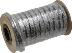 Made in USA - 5/16" x 14' Spool Length, Carbon Fiber Compression Packing - 3,500 Max psi, -450 to 1200° F, Dark Gray - USA Tool & Supply