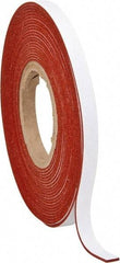 Made in USA - 1/16" Thick x 1/2" Wide x 30' Long Tan-Orange Closed Cell Silicone Foam Rubber Roll - Stock Length, Adhesive Back, 33 Lb/Cu Ft Density, -100°F to 500°F - USA Tool & Supply