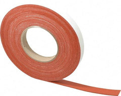 Made in USA - 1/16" Thick x 3/4" Wide x 30' Long Tan-Orange Closed Cell Silicone Foam Rubber Roll - Stock Length, Adhesive Back, 33 Lb/Cu Ft Density, -100°F to 500°F - USA Tool & Supply