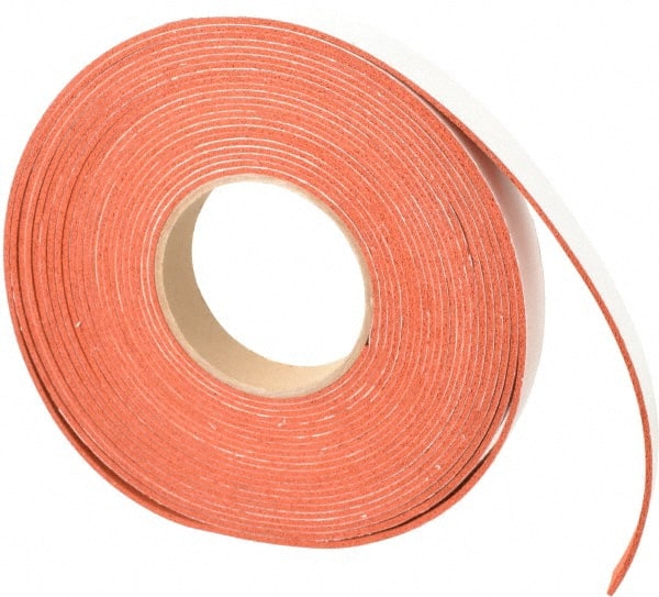 Made in USA - 30' x 1" x 3/32" Tan-Orange Silicone Foam Roll - USA Tool & Supply