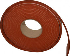Made in USA - 3/16" Thick x 2" Wide x 20' Long Tan-Orange Closed Cell Silicone Foam Rubber Roll - Stock Length, Adhesive Back, 33 Lb/Cu Ft Density, -100°F to 500°F - USA Tool & Supply