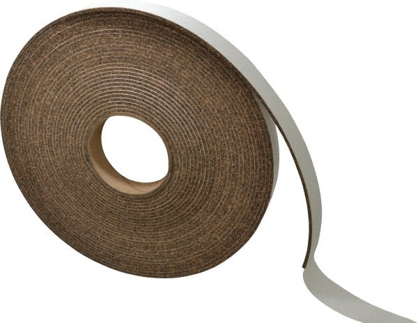 Made in USA - 1" Wide x 1/8" Thick, Adhesive Backed Gasketing Roll - USA Tool & Supply
