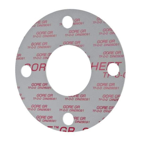 Made in USA - 2-1/2" Pipe, Flange Gasket - Gore-Tex GR, White, 1/16" Thick - USA Tool & Supply