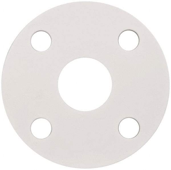 Made in USA - 1-1/2" Pipe, Flange Gasket - Gore-Tex GR, White, 1/16" Thick - USA Tool & Supply