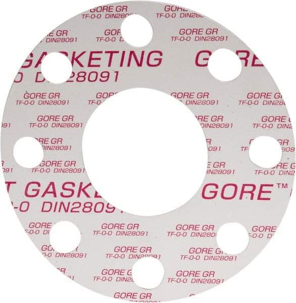 Made in USA - 3" Pipe, Flange Gasket - Gore-Tex GR, White, 1/16" Thick - USA Tool & Supply