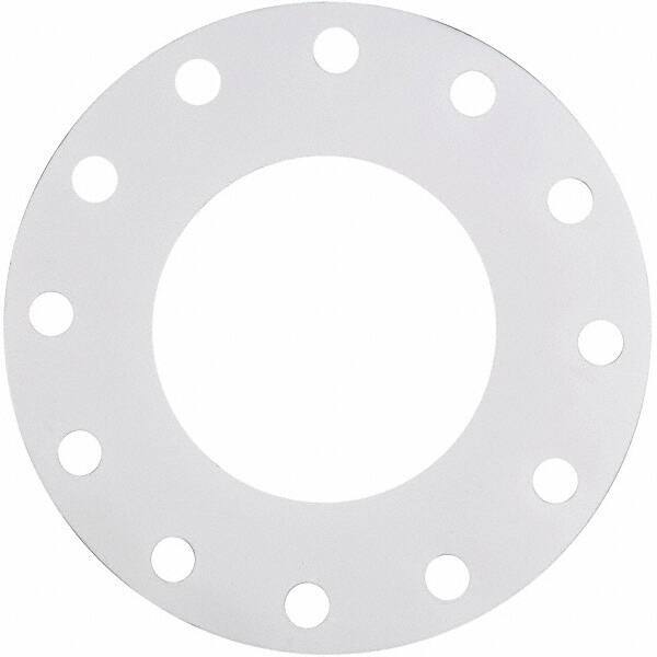 Made in USA - 6" Pipe, Flange Gasket - Gore-Tex GR, White, 1/16" Thick - USA Tool & Supply