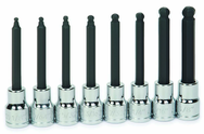 8 Piece - 3/8" Drive - Ball Hex Long Bit Socket Set - USA Tool & Supply