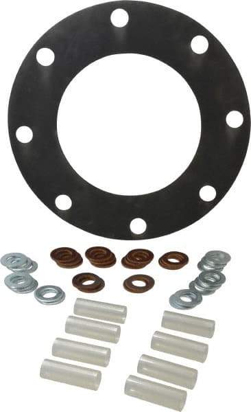 Made in USA - 8" Pipe, 8" ID x 13-1/2" OD Flange Gasket - Neoprene Rubber, 1/8" Thick - USA Tool & Supply