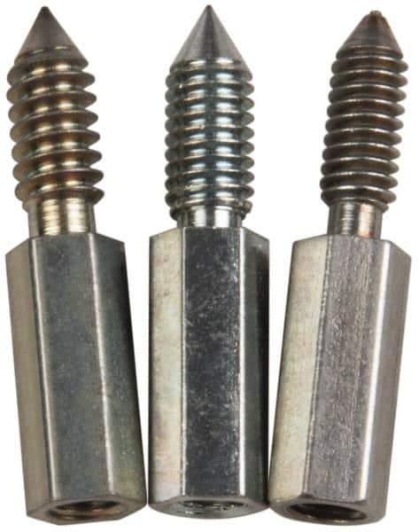 Made in USA - 3 Piece Flexible/Rigid Lantern Gland Thread Adapter Packing Tool Tip Set - 8-32, 10-24, 10-32 Thread, For 7-1/2" Flexible or 6" Rigid Shaft Packing Tools - USA Tool & Supply