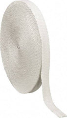 Made in USA - 1/8" Thick x 1" Wide, Fiberglass Gasket Tape - 100' Long, White - USA Tool & Supply