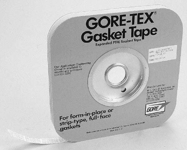 Made in USA - 0.04" Thick x 3/4" Wide, Gore-Tex Gasket Tape - 50' Long, White - USA Tool & Supply