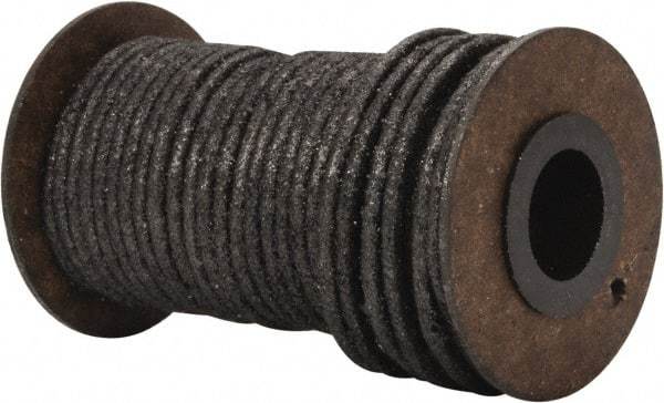 Made in USA - 1/8" x 50' Spool Length, Acrylic Fiber Graphite Yarn Compression Packing - 500° F Max, Dark Gray - USA Tool & Supply