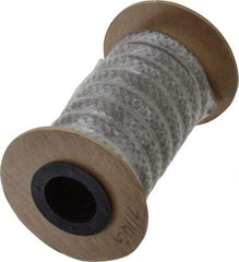 Made in USA - 7/16" x 3.9' Spool Length, 100% GFO Fiber Compression Packing - 1,900 Max psi, -400 to 550° F, Dark Gray - USA Tool & Supply