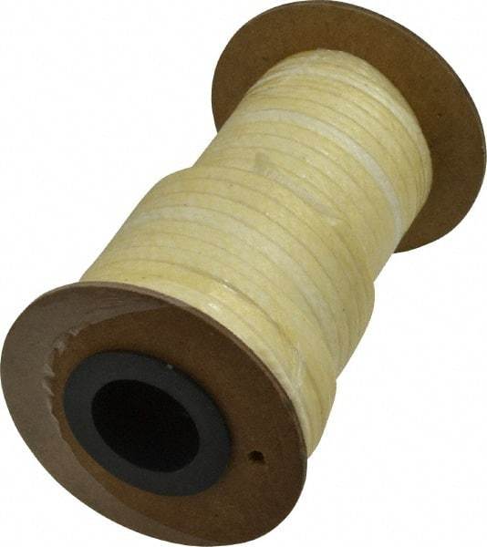 Made in USA - 3/16" x 16' Spool Length, PTFE/Aramid Composite Compression Packing - 2,500 Max psi, -50 to 550° F, Tan - USA Tool & Supply