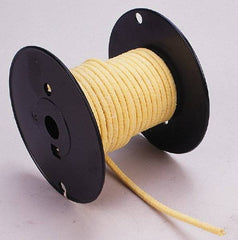 Made in USA - 3/16" x 44' Spool Length, TFE/Aramid Compression Packing - 5,000 Max psi, -100 to 500° F, Yellow - USA Tool & Supply