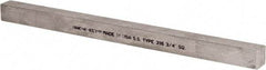 Made in USA - 12" Long x 3/4" High x 3/4" Wide, Undersized Key Stock - Type 316 Stainless Steel - USA Tool & Supply