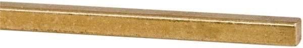 Made in USA - 12" Long x 3/16" High x 3/16" Wide, Over/Undersized Key Stock - Alloy 360 Brass - USA Tool & Supply